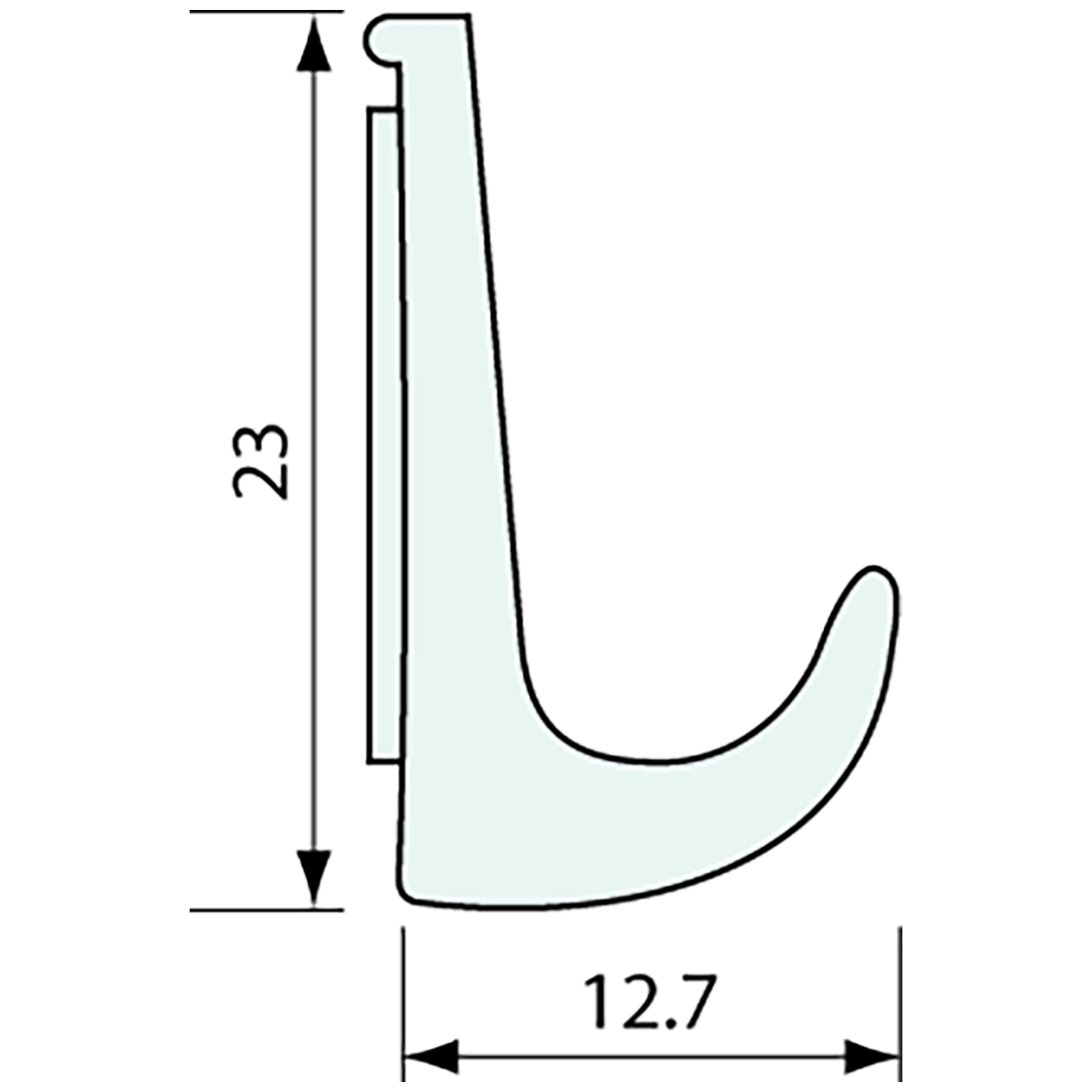 Self Adhesive J Drip Rail Black PVC